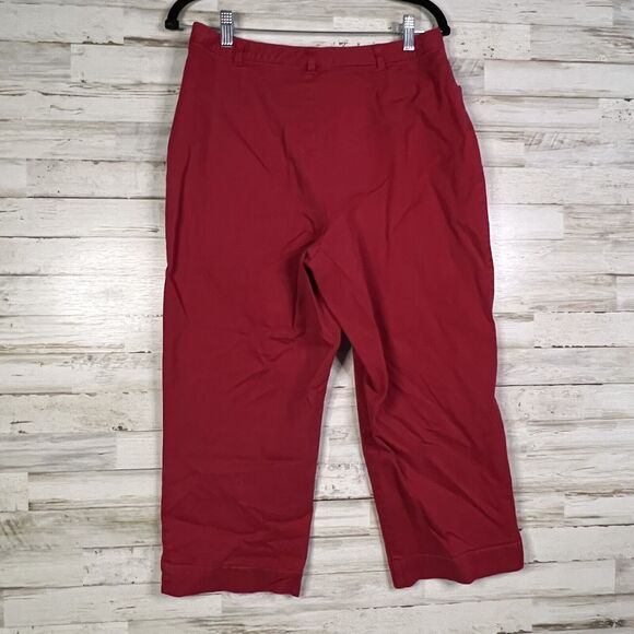 Relativity Womens Cropped Pant Red Embroidery Details Size 14 - Picture 5 of 10